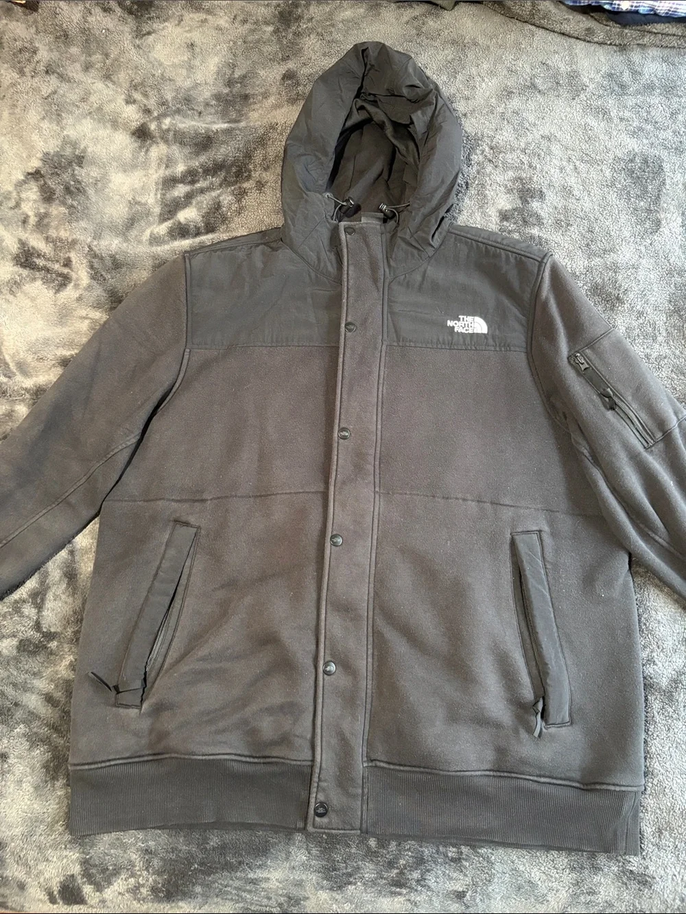 The North Face Men's Black Hooded Shirt Jacket